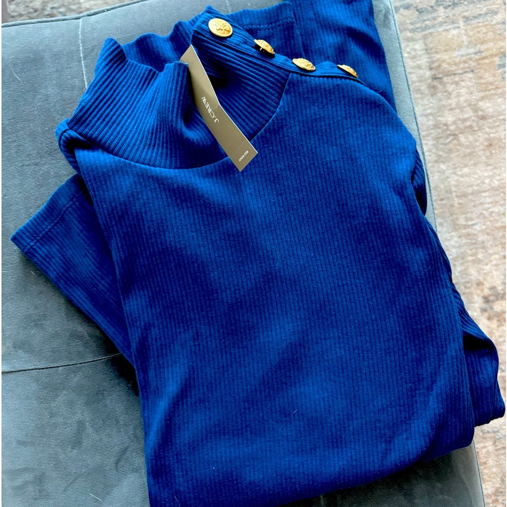 NWT. J CREW cobalt blue turtleneck XS